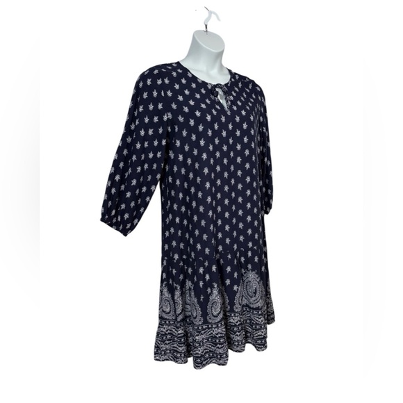 NWOT, LOIS, Navy Blue Viscose Tunic Dress With Pattern, XL - Picture 5 of 9